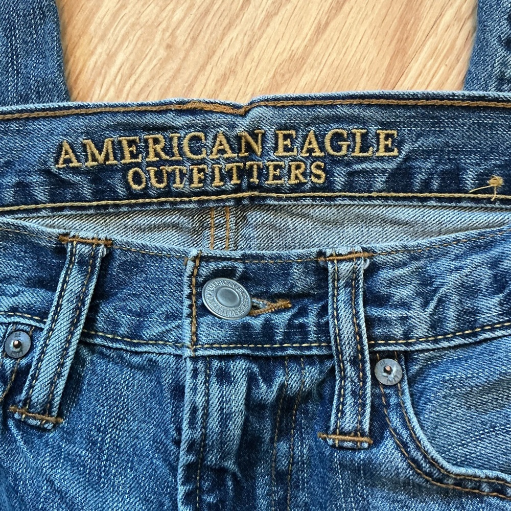 American Eagle Outfitters Men's Blue Straight Jeans - Picture 5 of 8